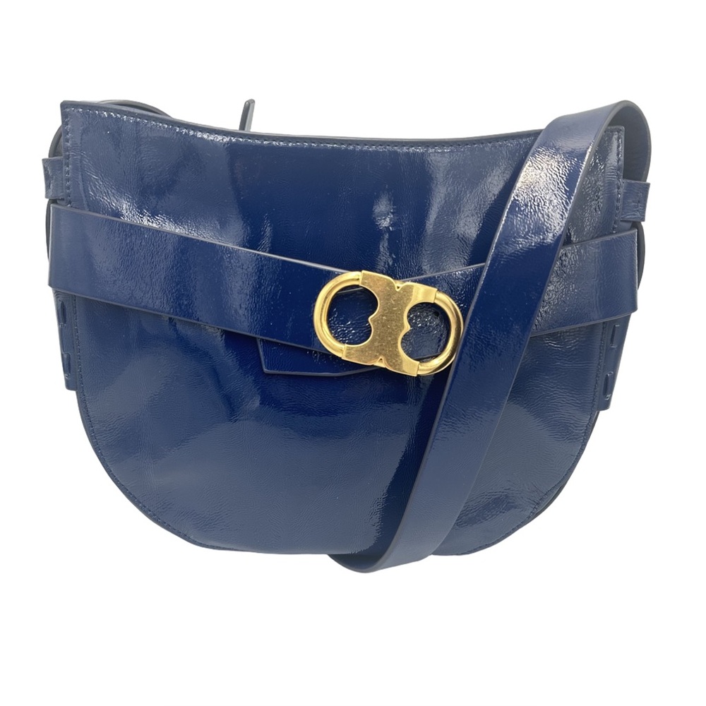 Tory Burch Blue Crossbody Bag with Gold Accent